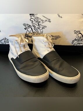 Chanel 2016 Paris Two Tone Black And White High Top Shoes Women Size 42